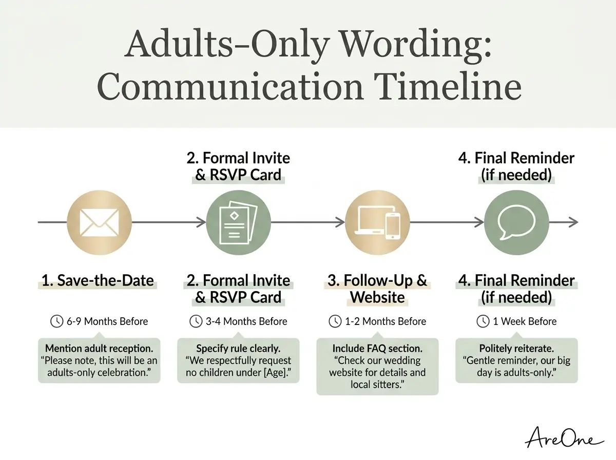 Adults-Only Wedding Wording: 30 Polite & Stress-Free Options