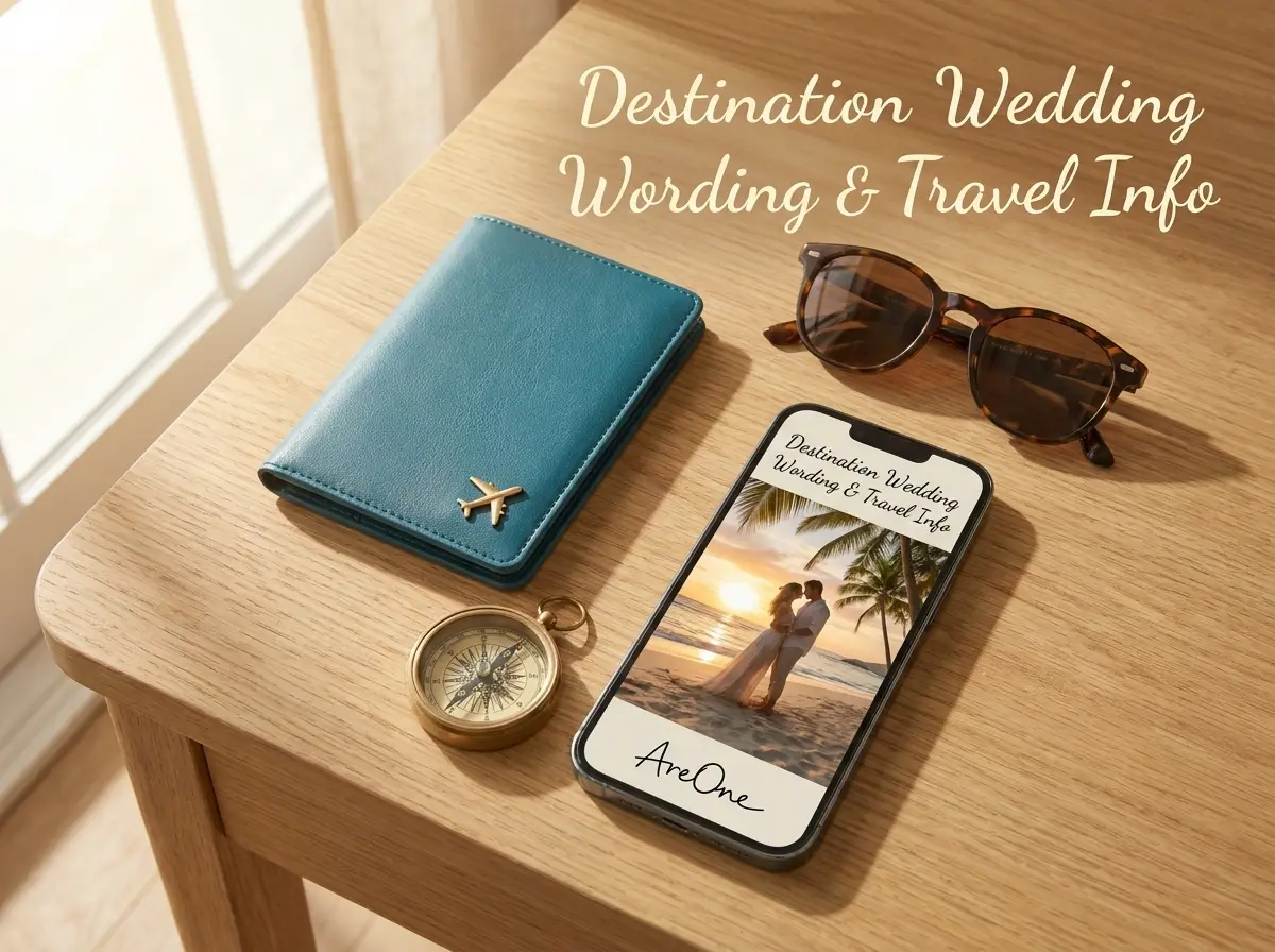 Sunset resort scene titled Your Wedding Destination Awaits.