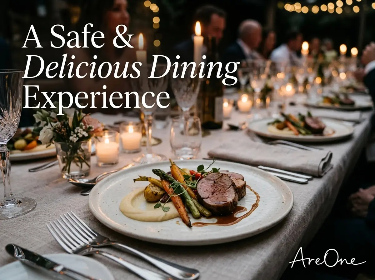 Elegant plated dinner at a reception.
