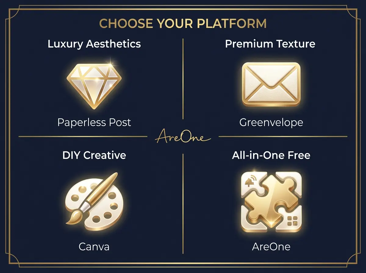 Infographic roadmap showing the 7 steps to sending digital wedding invitations, from guest list to RSVP tracking.