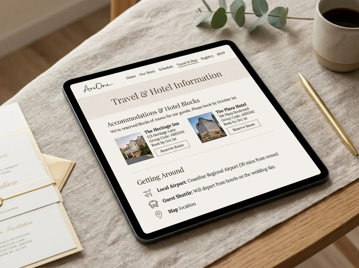What to put on wedding website for out of town guests.