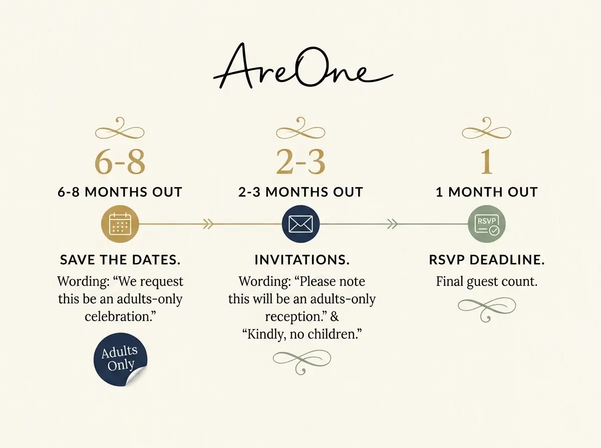 Timeline for sending adults-only wedding wording