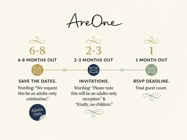 Timeline for sending adults-only wedding wording