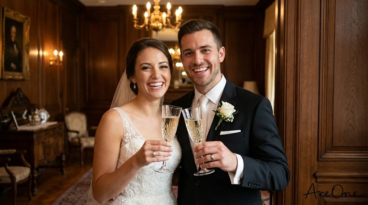Together with their families, you're invited to a thoroughly modern celebration.